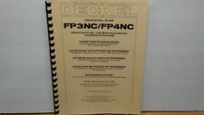 Deckel FP3NC/FP4NC Milling Machine Spare Parts Manual, used for sale  Winthrop