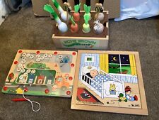 Wooden Baby Toddler Toy Bundle Vegetable Garden Puzzle And Magnetic Sorting Toy for sale  Shipping to South Africa