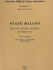 Australian Political Studies Assoc 1962 State Ballot NEW SOUTH WALES, used for sale  Shipping to South Africa