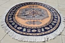 Authentic Hand knotted Bokhara Jhaldar Wool Round Area Rug 3.1 x 3.1 Ft for sale  Shipping to South Africa