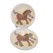 Usado, Juego de 2 placas de poni para niños de melamina caballo pony de melamina Lenox Ware redondas EE. UU. segunda mano  Embacar hacia Argentina