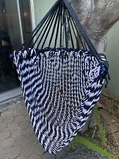 Used, Hanging Rope Hammock Chair, Black/White 26” for sale  Shipping to South Africa