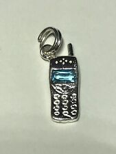 Berloque ou pingente de celular prata esterlina 925 azul zircônia cúbica comprar usado  Enviando para Brazil