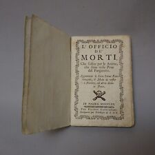 Libro L'Oficio De 'Muertos Anime De Purgatorio Dulces Parma 1770, usado segunda mano  Embacar hacia Argentina