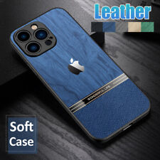 For iPhone 14 13 Pro 12 11 Pro Max XS 8 7+ Luxury TPU Leather Phone Case Cover, brukt til salgs  Frakt til Norway