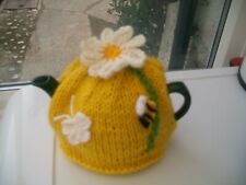Used, HAND KNITTED DAISY TEA COSY BEE BUTTERFLY  FOR A SMALL TEAPOT 1-2 CUP  for sale  Shipping to South Africa