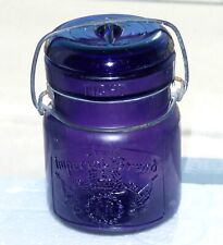 Antique pint size TRUE'S IMPERIAL BRAND purple fruit canning jar FREE SHIPPING! for sale  Canada
