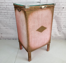 Lloyd Loom Style Wicker Rattan Weaved Laundry Basket Storage Pink & Gold, Glass for sale  Shipping to South Africa