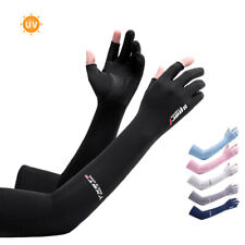 Luvas de cobertura masculinas femininas resfriamento 2 cortes dedo braço mangas para ciclismo pesca comprar usado  Enviando para Brazil