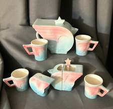 Pelzman Design Vandor Imports 1979 Wings & Stars 10-Piece Tea Set Vintage Unused for sale  Shipping to South Africa