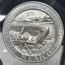 Usado, Raro 1976 XII Congreso De Grandes Presas México Relive Diseno Medalla de Plata B15 segunda mano  Embacar hacia Argentina