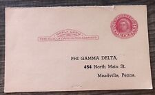 Tarjeta postal Phi Gamma Delta Meadville PA Pennsylvania de colección postal de 2 centavos segunda mano  Embacar hacia Argentina
