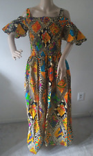 Vestido maxi feminino estampa africana alça longa borracha fumar Ancara roupas dashiki, usado comprar usado  Enviando para Brazil