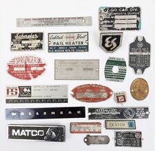 Lote de 20 emblemas vintage placa de identificación placa de identificación herramienta electrodomésticos industriales segunda mano  Embacar hacia Argentina