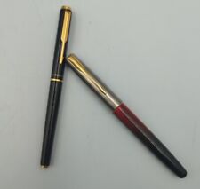 2 x Parker Fountain Pens inc Frontier w/ Medium Nib, Black and Red Marble Design for sale  Shipping to South Africa