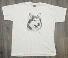 Camiseta Vintage Siberiano Husky Lobo Cachorro Retrato Extra Grande Cachorro Neve Natureza Animal Anos 90’ comprar usado  Enviando para Brazil