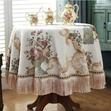 Dustproof Tassel Table Cloth Tablecloth Round Dining Desk Retro Table Cover, used for sale  Shipping to South Africa