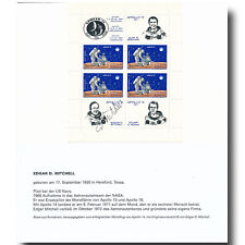 Bloco de selos "Sieger" assinado à mão por Edgar Mitchell + certificado de autenticidade Sieger! - 8057 comprar usado  Enviando para Brazil