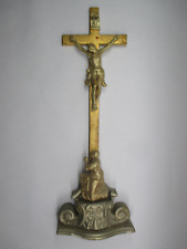 Used, ANTIQUE 19" GOLD WOOD JESUS CRUCIFIX CROSS MARY ALTAR BASE CHRISTIAN VINTAGE for sale  Shipping to South Africa