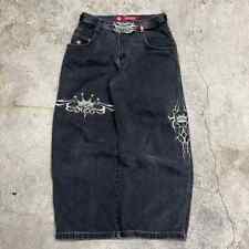 Used, Men Retro Hip Hop Graphic Jeans Black Pants Gothic High Waisted Wide Trousers for sale  Shipping to South Africa