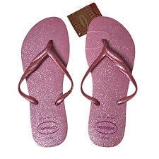 havaianas flip flop fantasia cristal rosa glitter, EUA 9/10, Brasil 41/42 comprar usado  Enviando para Brazil