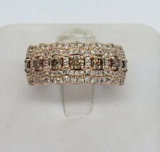 4Ct Lab-Created Chocolate & White Diamond Cluster Ring 14K Rose Gold Finish, used for sale  Shipping to South Africa