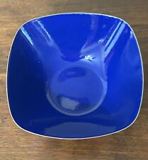Vintage MCM Cathrineholm BLUE Square Enamel Norway Bowl Chrome Stainless 6 1/4” for sale  Shipping to South Africa