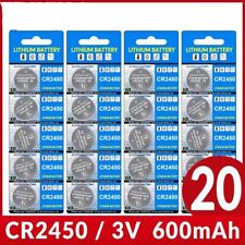 Used, 20xCR2450 Button Battery 5029LC LM2450 DL2450 CR2450N BR2450 600mAh 3V Cell Coin for sale  Shipping to South Africa