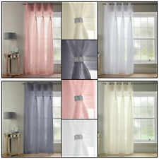 SALE DIANA EYELET Voile Curtain Panel Diamante Crystal trim (SLIGHT SECONDS) for sale  Shipping to South Africa