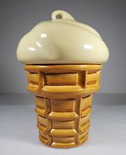 Frasco de biscoito cone waffle cerâmica baunilha francesa vintage tampa enlouquecida 12" LEIA comprar usado  Enviando para Brazil