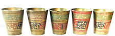 Conjunto de 5 lindos designs gravados de copos pequenos de bronze vintage comprar usado  Enviando para Brazil