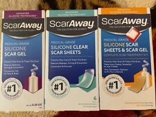 Used, Lot 3~ScarAway Silicone Scar Gel~ Sheets & Patches Prevents & Treats Scars *NEW* for sale  Shipping to South Africa