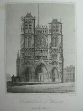 Impresión 1833 Grabado Antiguo Cathédrale Amiens A. Blaisot Francia segunda mano  Embacar hacia Argentina