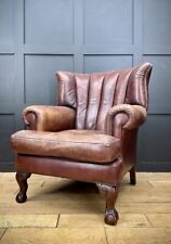 Vintage brown leather for sale  KING'S LYNN