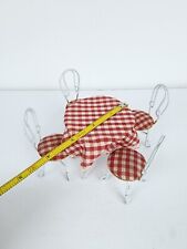 Móveis de boneca mini bistrô mesa de metal branco 4 cadeiras toalha de mesa vermelha Gingham comprar usado  Enviando para Brazil