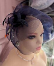 Fascinator navy double for sale  WIGTON