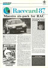 Austin rover racecard for sale  FAREHAM