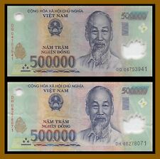 2 x Vietnam (Vietnamese) 500000 (500,000) Dong (1 Million), Used VND Currency, käytetty myynnissä  Leverans till Finland