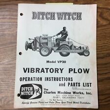 Ditch Witch VP30 VIBRATORY PLOW OPERATION MANUAL GUIDE PARTS BOOK LIST TRENCHER for sale  Shipping to Canada