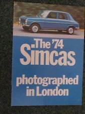 Simca range brochure for sale  WATERLOOVILLE