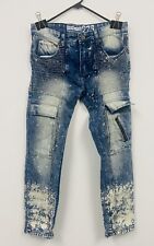 Jeans jeans 2017 Demolition 975 azul/branco desgastado lavagem alvejante tamanho 34 comprar usado  Enviando para Brazil