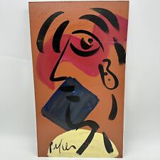 Peter Robert Keil Acrylic Painting Masonite12x21 Abstract Portrait German Artist for sale  Shipping to South Africa