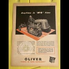 Original 1947 OLIVER HG Crawler Tractor Print Ad. Cletrac. Vintage for sale  Conestoga