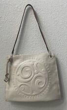Bolsa de ombro Brighton marfim off white couro em relevo medalhão bolsa satchel, usado comprar usado  Enviando para Brazil