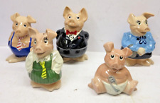 Set of 5 x Wade Natwest Pigs Family Piggy Banks Money Boxes 1980s With Stoppers for sale  Shipping to South Africa