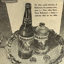 Red Top Brewing Barbarossa Beer Ad Cincinnati Ohio 1940’s Conetop Beer Can Botl for sale  Shipping to South Africa