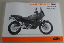 Manual D´Utilisation KTM 990 Adventure/990 Adventure S Año Modelo 2007, used for sale  Shipping to South Africa