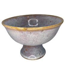 Hand Crafted ART POTTERY Ceramic Pedastal Bowl Mauve Glazed for sale  Shipping to South Africa