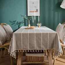 Toalhas de mesa de linho de algodão para decoração de capa de mesa retangular borla comprar usado  Enviando para Brazil