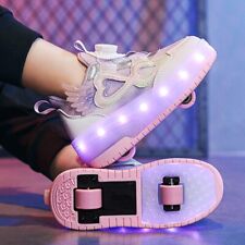 Sapatos de skate para esporte infantil tênis de 2 rodas meninos meninas botas iluminadas, usado comprar usado  Enviando para Brazil